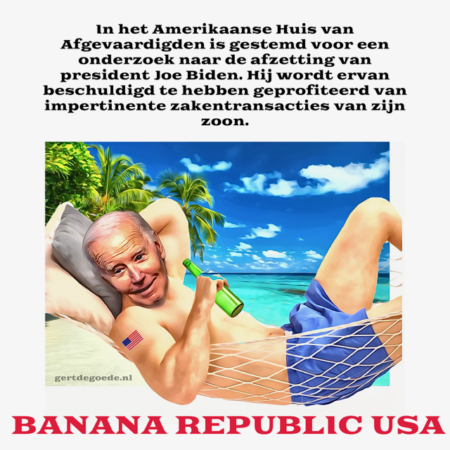 George Biden USA Verenigde Staten bananen republiek huis van afgevaardigden onderzoek republikeinen  inpertinente zakenransacties zoon