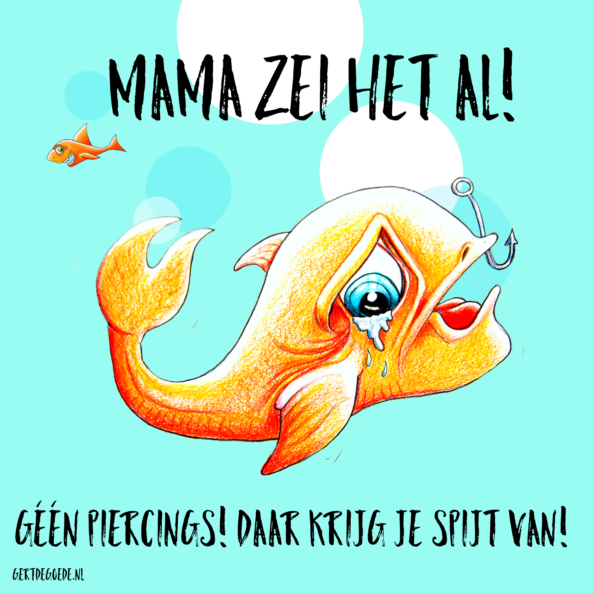 vishaakje piercing vis mama mamma spijt van cartoon nederlands nederland  fishhook hook fish named fred