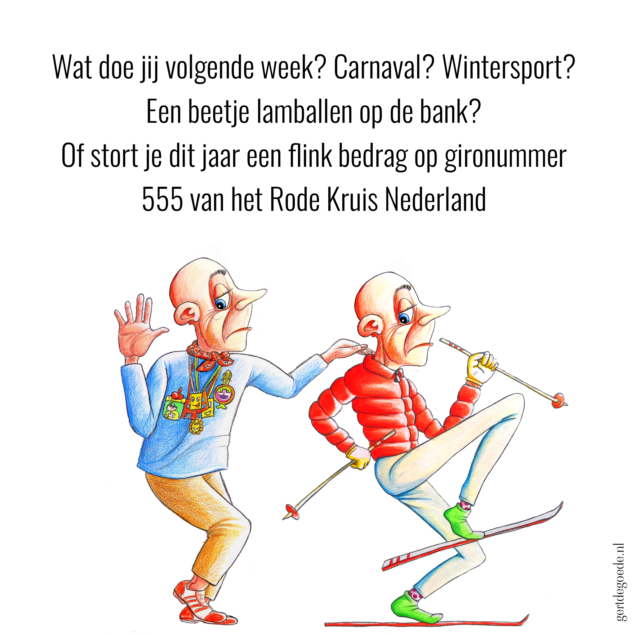 Giro 555 Rode Kruis aardbevingen Turkije Syrië aardbeving slachtoffers Gert de Goede cartoon ramp verdriet hulp diensten rampgebied 