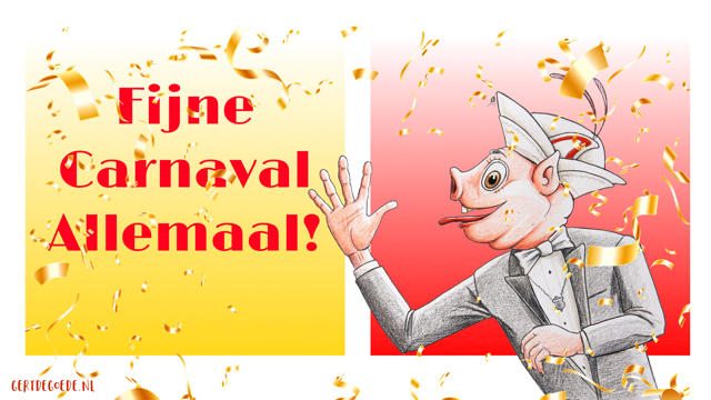 Fijne Carnaval knoeris Gert de Goede cartoon cartoonist varken Knoerissen Uden feest vertier plezier optocht 