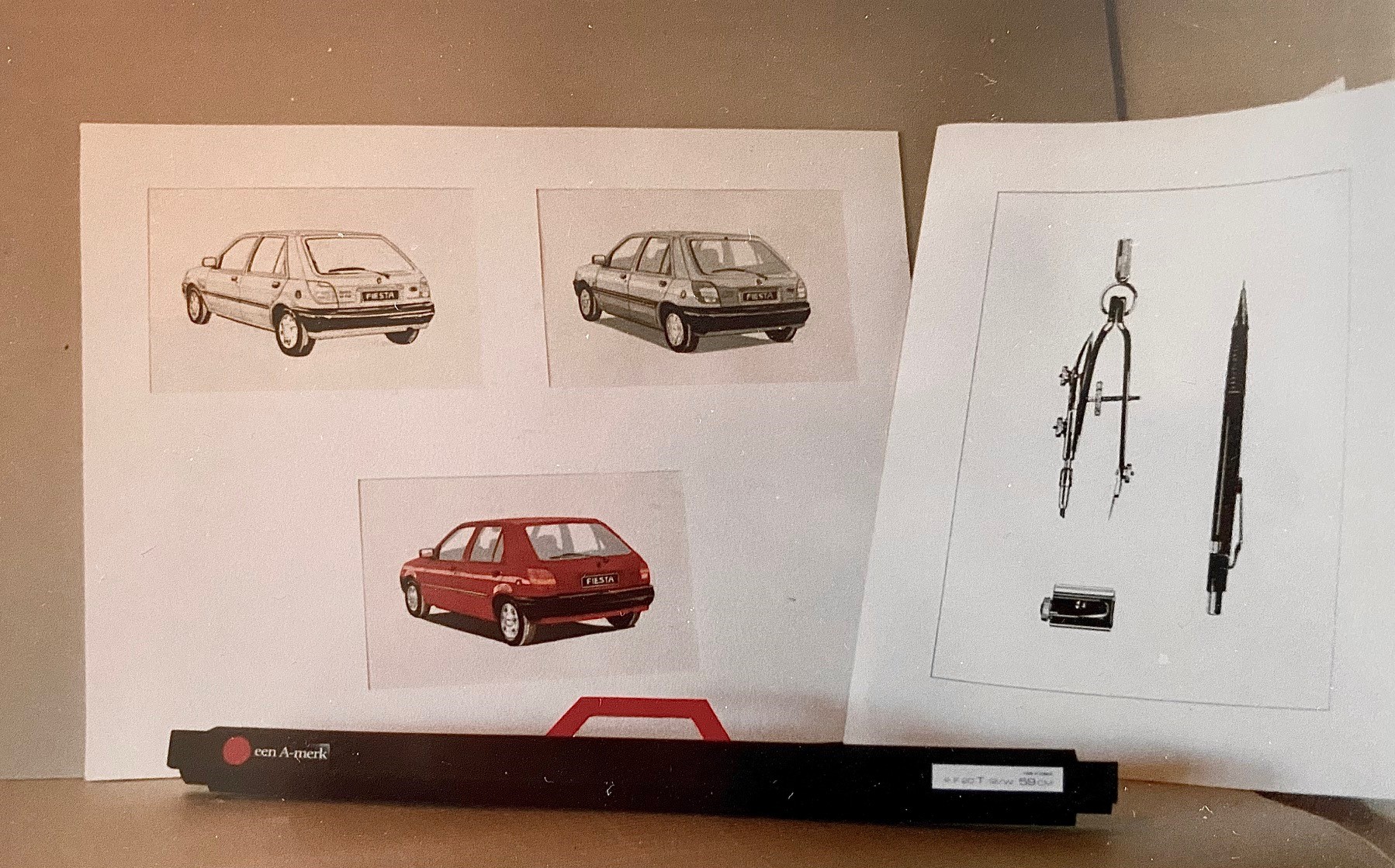 Gert de Goede Examenwerk Grafische school Sint Lucas illustratie affiche poster  Ford Fiesta Viofluor markers gemaakt 