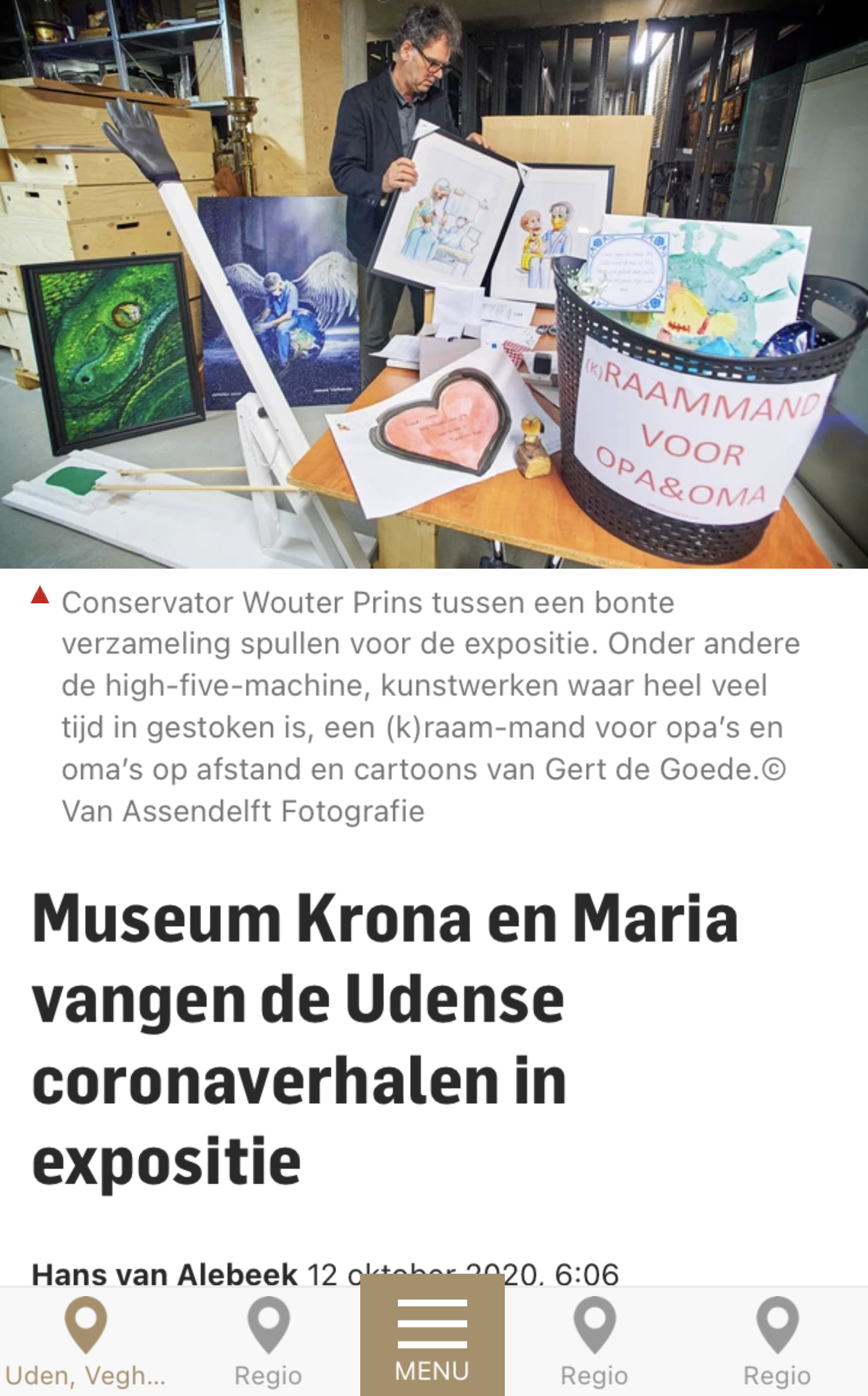 museum KRONA Uden Maria van het nieuwe normaal covid-19 Corona expositie Gert de Goede