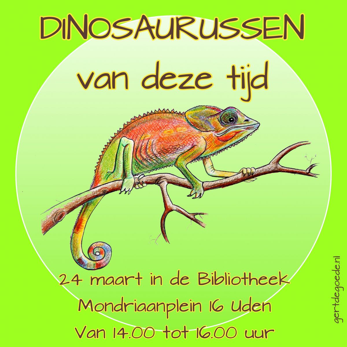 De Mooi Uden Krant Gert de Goede cartoon illustratie photoshop uden Uden Dinosaurussen Dino leguaan